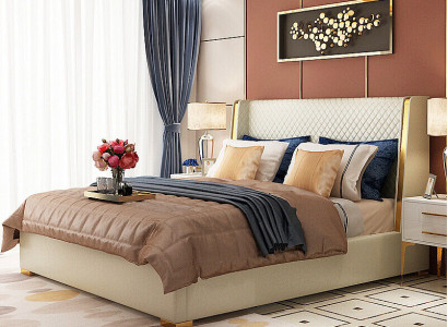 Designer Polsterbett Bett Betten Stoff Holz Luxus Ehebett 180x200cm Doppelbett